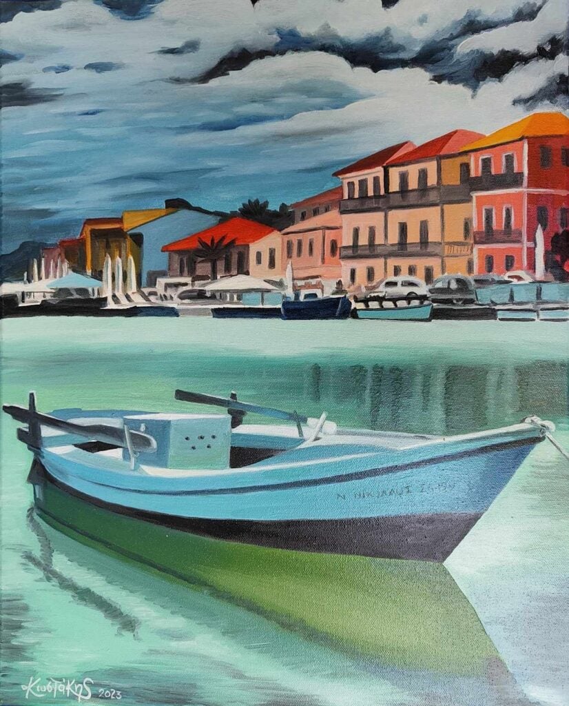 Κώστας Βλάχος Λευκάδα 50x40cm λάδια σε καμβά 1000 Άγγελος Αλαφροΐσκιωτος | Ομαδική Εικαστική Έκθεση | Εγκαίνια: Τετάρτη, 26 Ιουνίου και ώρα 7 – 10:30μ.μ.